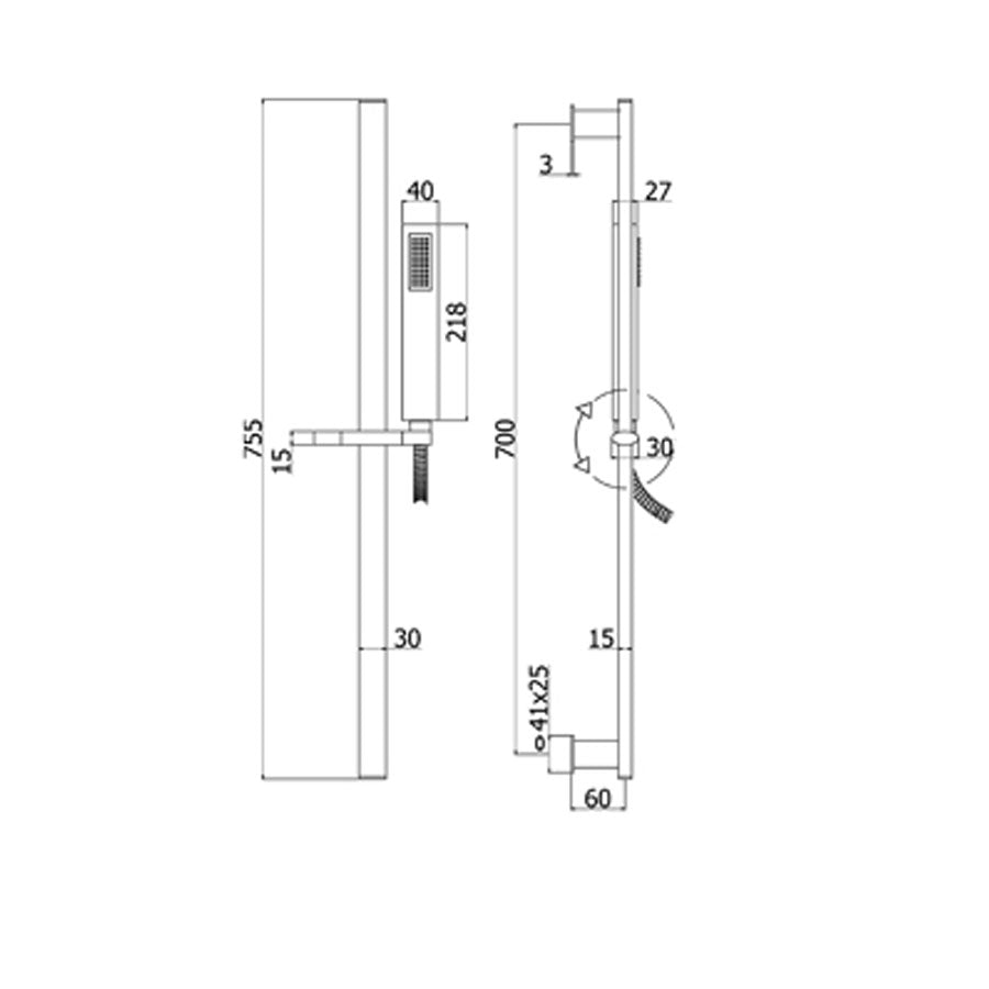 Saliscendi Paffoni Berry con asta in metallo ellittica ZSAL102CR