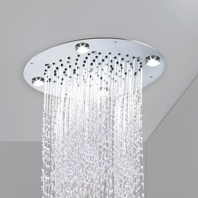 Soffione tondo d.290 Bossini OKI-Flat Light per controsiffitto con luci a led