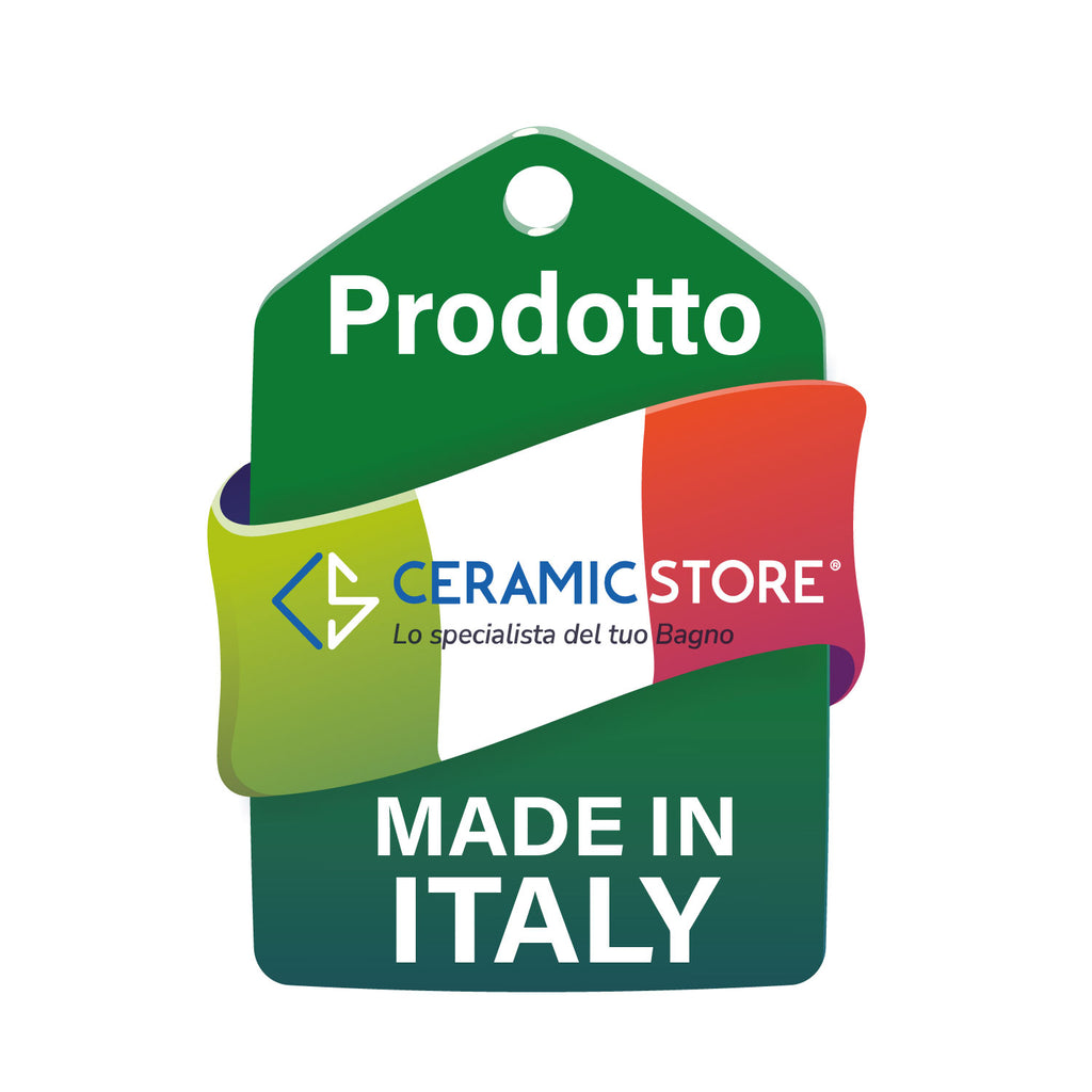 Rubinetto miscelatore Lavabo a Parete con canna di erogazione da 20 cm in acciaio inox Finitura Spazzolata con Maniglia colore Ulivo Tubico Colorado