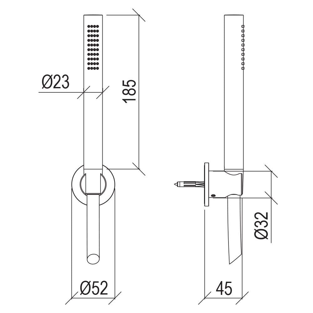 Set doccia in acciaio Inox 316L con con doccetta anticalcare anticalcare flessibile e presa acqua