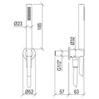 Set doccia in acciaio Inox 316L con con doccetta anticalcare flessibile e presa acqua