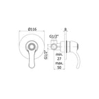 Miscelatore incasso doccia serie Flavia modello FA010CO cromato oro Paffoni