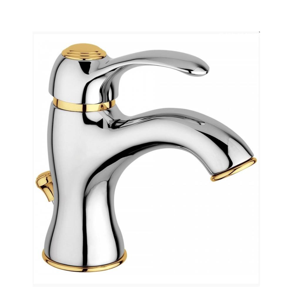 Miscelatore lavabo con scarico serie Flavia modello FA075CO colore cromo-oro Paffoni