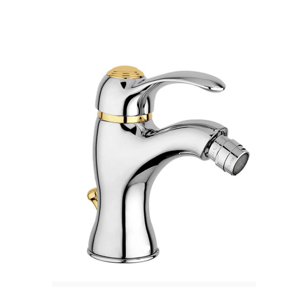 Miscelatore bidet con scarico serie Flavia modello FA135CO colore cromo-oro Paffoni