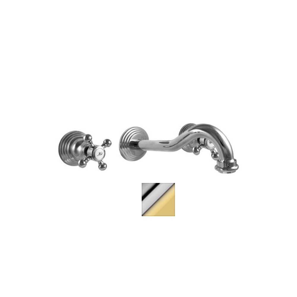 Batteria lavabo incasso 3 fori serie Belinda modello FBLV003CO cromato oro Paffoni