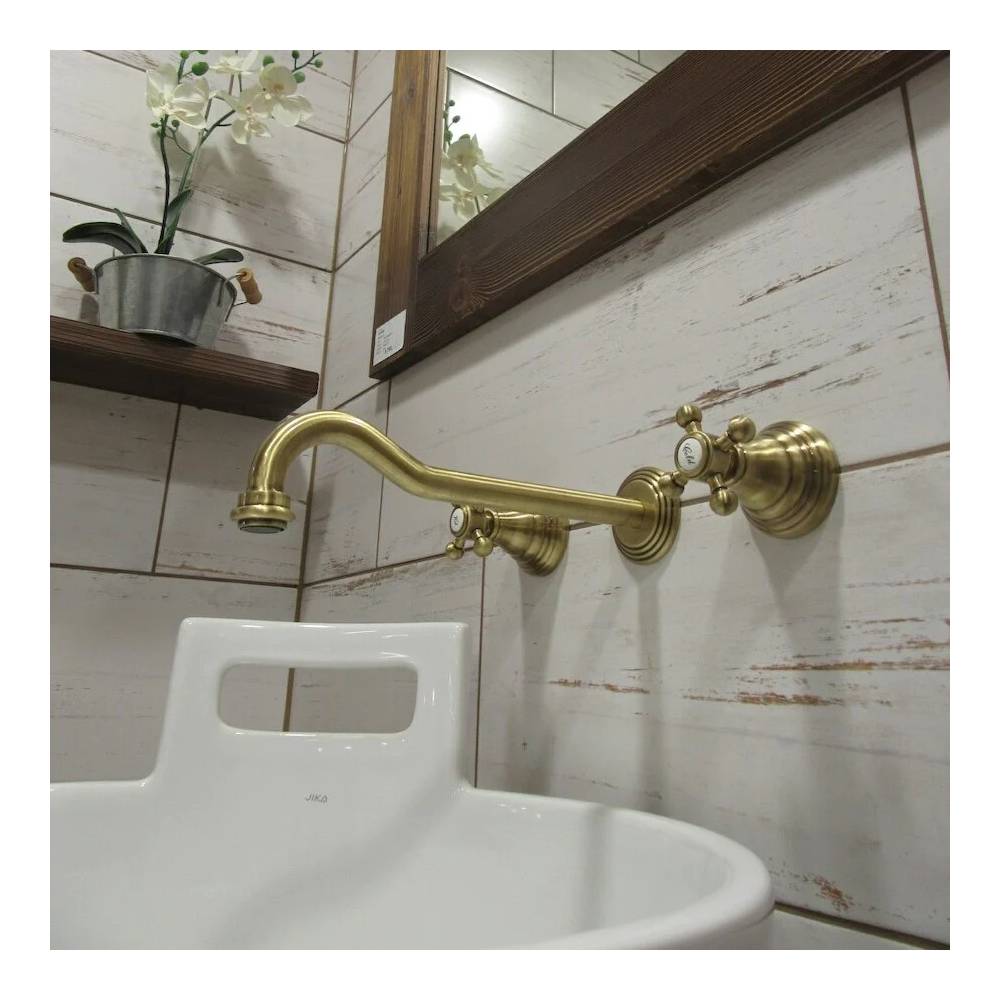 Batteria lavabo incasso 3 fori serie Belinda modello FBLV008BR colore bronzo Paffoni