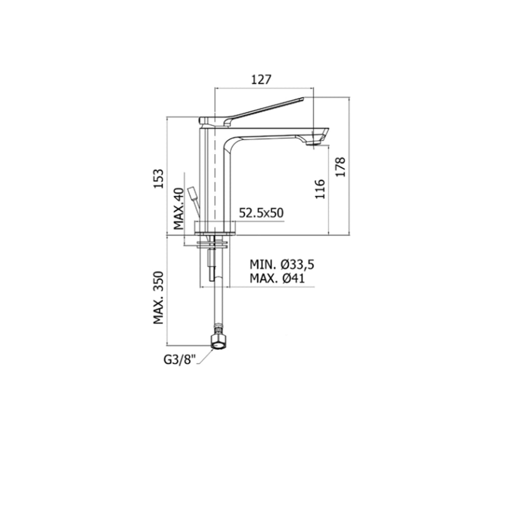 Miscelatore lavabo senza scarico Paffoni serie Tilt - Cromo