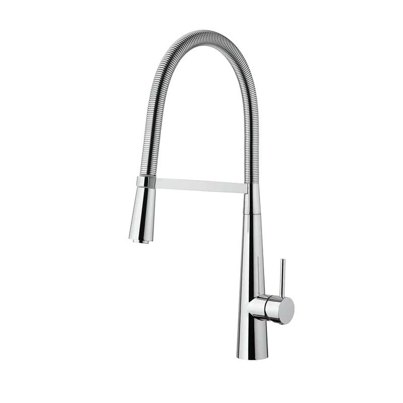 Miscelatore monocomando per lavello cucina con Doccetta Orientabile in ottone Cromo collezione Pico di Mamoli Rubinetterie