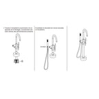 Miscelatore monocomando a pavimento per vasca freestanding RubiFlux cromato