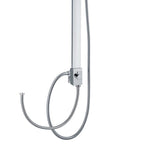 Colonna doccia rettangolare in ottone con deviatore e flessibile 60cm