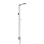 Colonna doccia rettangolare in ottone con deviatore e flessibile 60cm
