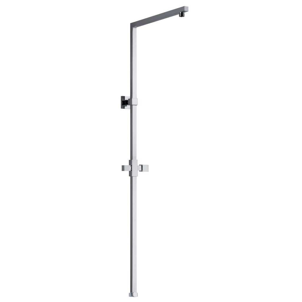 Colonna doccia quadra in ottone con supporto regolabile e attacco 3/4"F