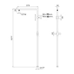 Colonna doccia quadra in ottone con supporto regolabile e attacco 3/4"F