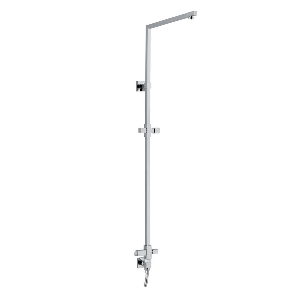 Colonna doccia quadra in ottone con supporto