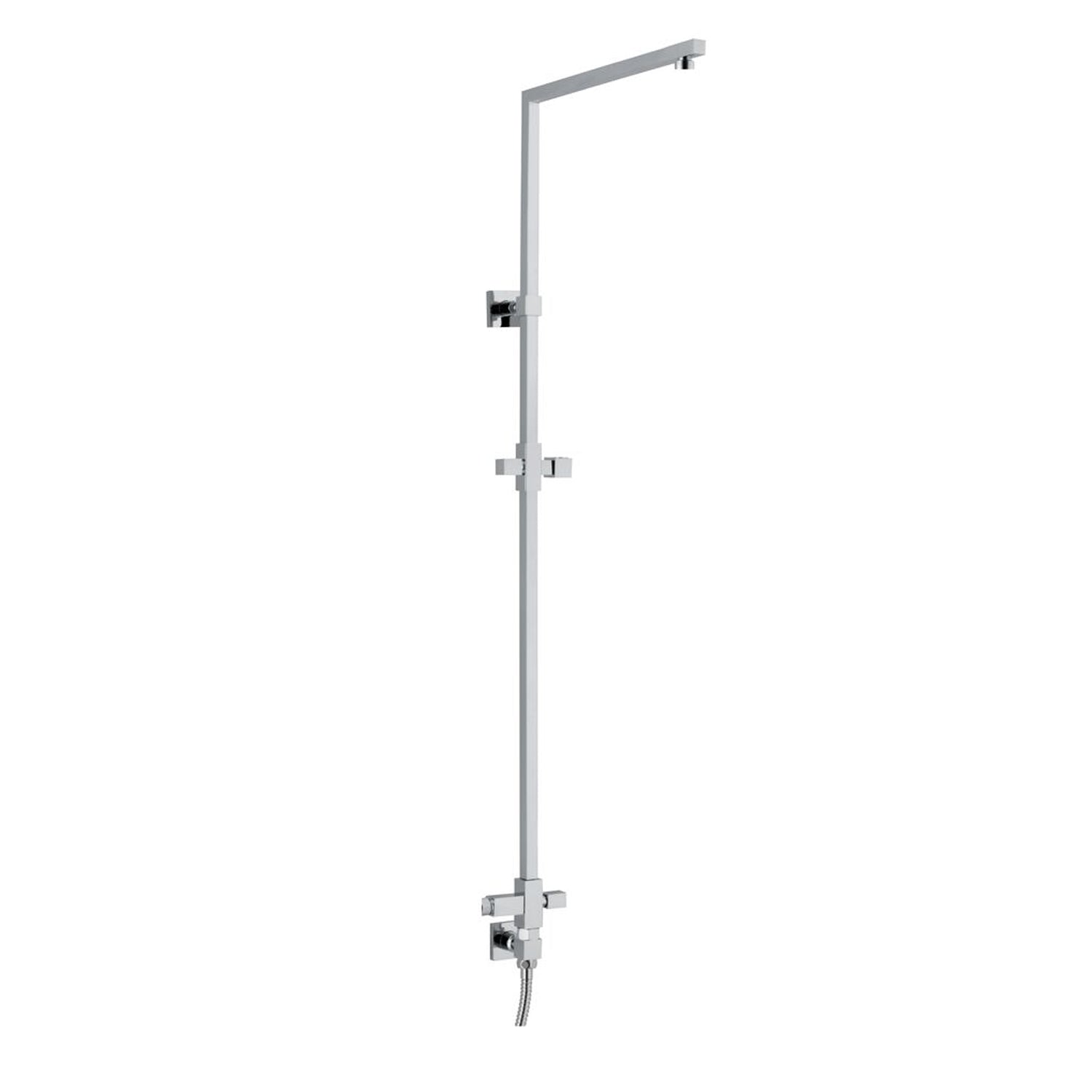 Colonna doccia quadra in ottone con supporto