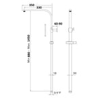 Colonna doccia rettangolare 30x18mm in ottone con supporto e attacco 3/4F