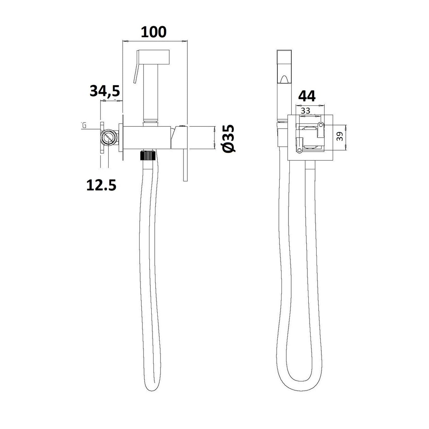 Set idroscopino acqua fredda monogetto con doccia Square