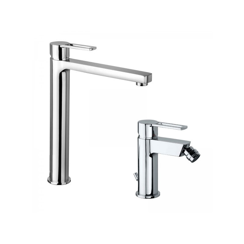 Set di miscelatori Paffoni Ringo  lavabo alto+ bidet con piletta di scarico