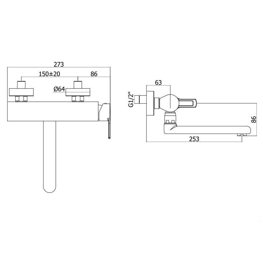 Miscelatore Lavello a Muro Paffoni Ringo RIN161CR