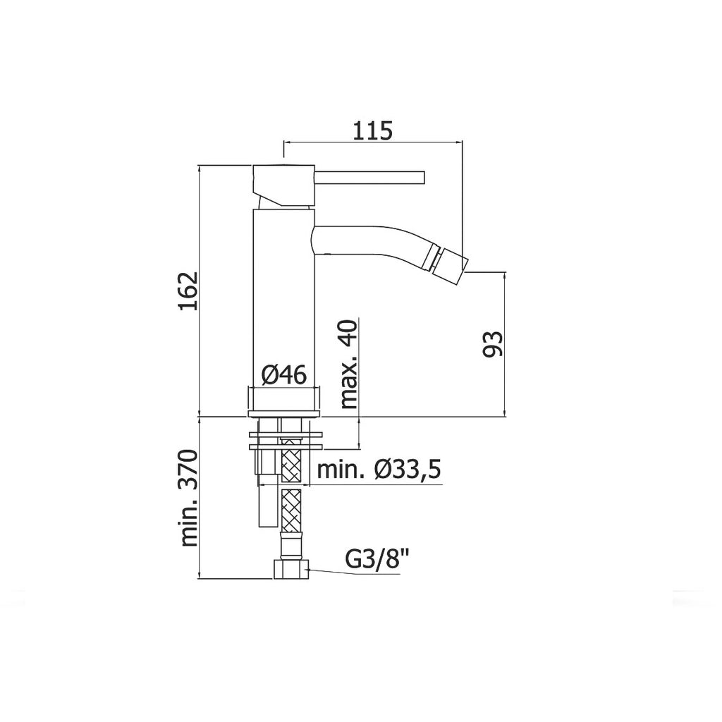 Miscelatore bidet Paffoni Light ottone cromo senza scarico