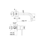 Miscelatore lavabo incasso Paffoni Stick con bocca da 245 mm