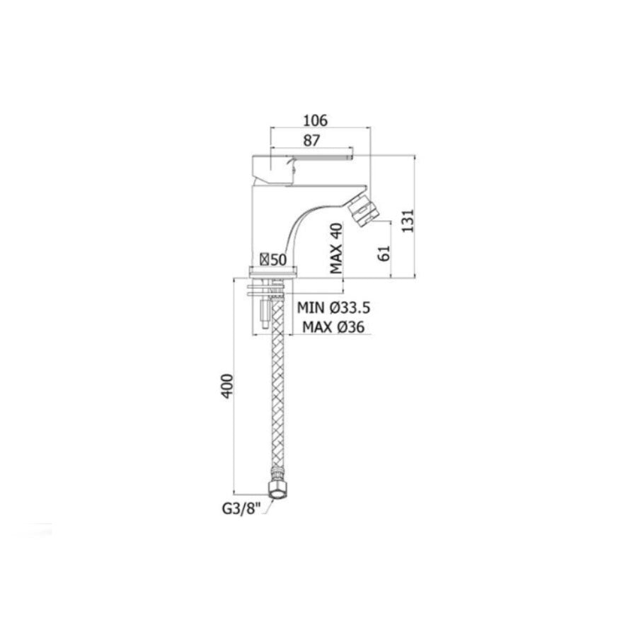 Miscelatore bidet senza scarico Paffoni Red finitura cromata