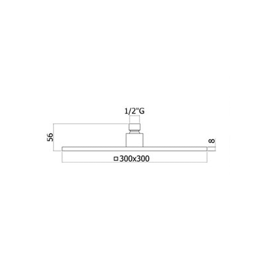 Soffione doccia quadro anticalcare Paffoni King 30x30 cm in metallo