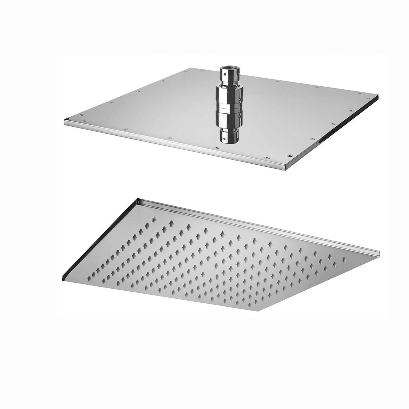 Soffione doccia quadro anticalcare Paffoni King 30x30 cm in metallo