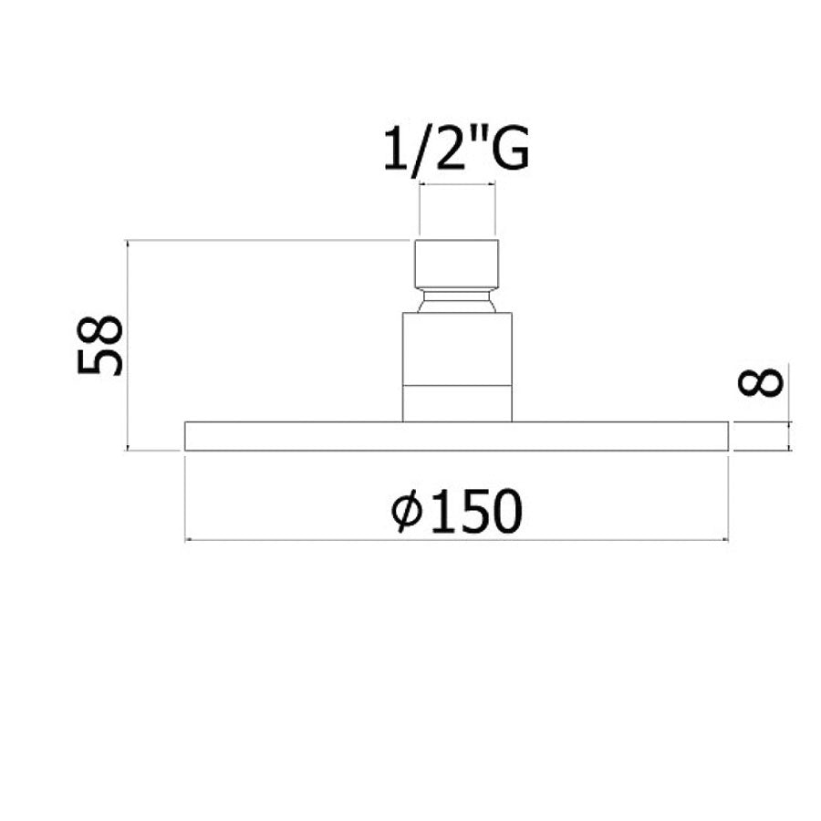 Soffione doccia tondo Paffoni Wind diametro 150 mm in metallo finitura cromata