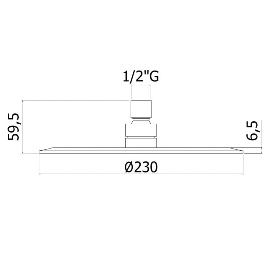 Soffione doccia tondo Paffoni diametro 230 mm realizzato in metallo