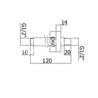 Braccio doccia tondo a soffitto Paffoni lunghezza 120 mm