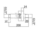 Braccio doccia tondo a soffitto Paffoni lunghezza 200 mm