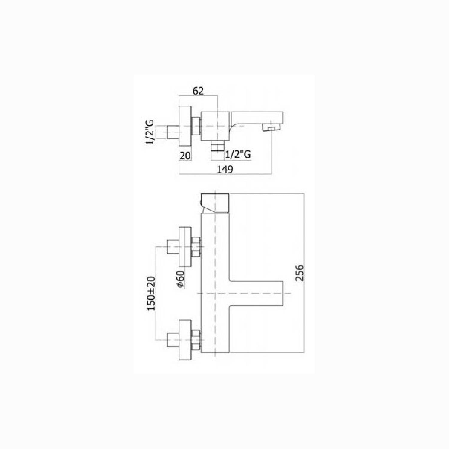 Miscelatore vasca con duplex codice EL026CR serie Elle Cromo Paffoni