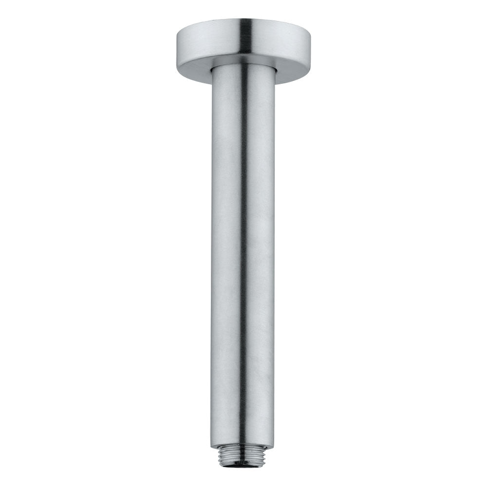 Braccio doccia a soffitto  lungo 20 cm in acciaio inox 316L effetto spazzolato