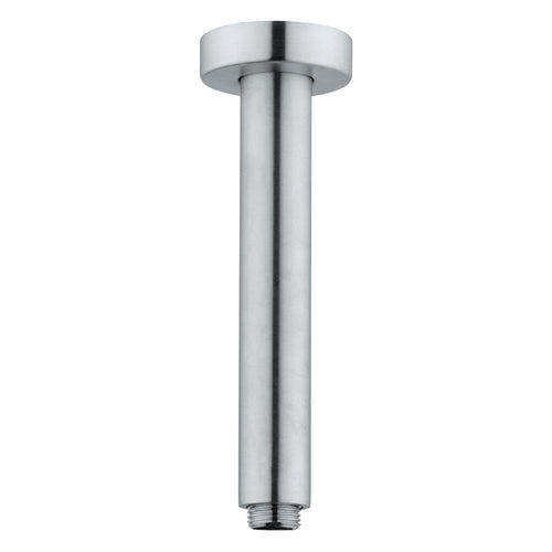 Braccio doccia a soffitto  lungo 20 cm in acciaio inox 316L effetto spazzolato