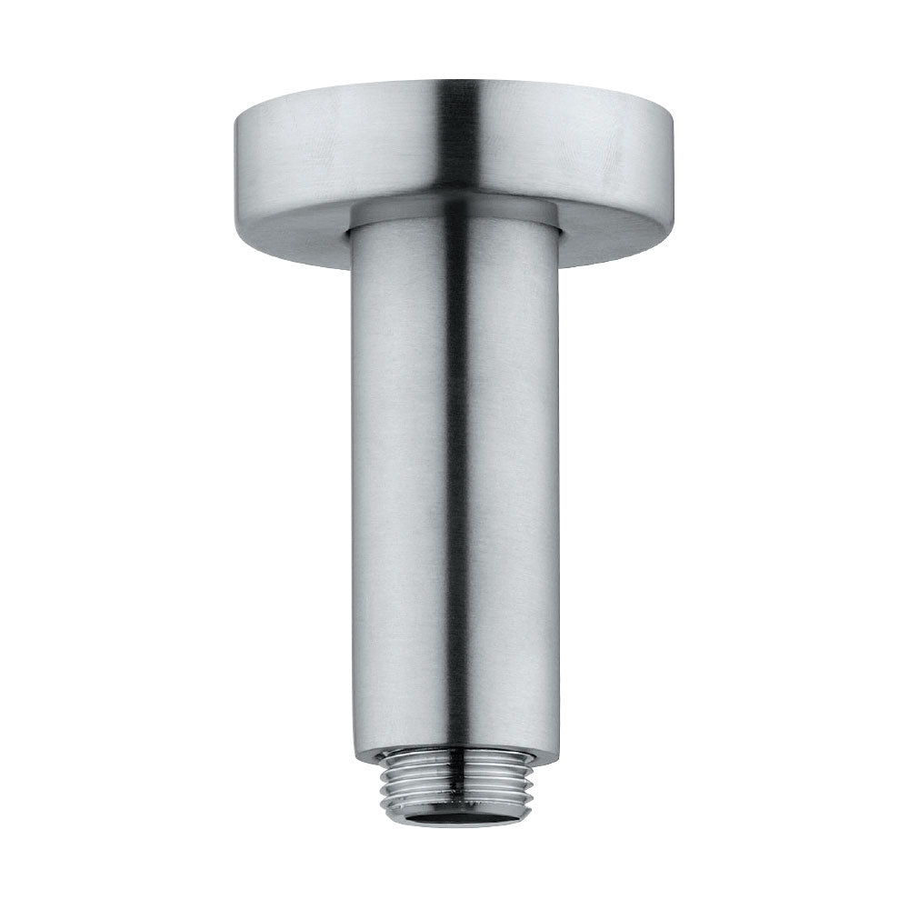 Braccio doccia a soffitto  lungo 10 cm in acciaio inox 316L effetto spazzolato