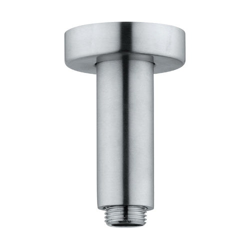 Braccio doccia a soffitto  lungo 10 cm in acciaio inox 316L effetto spazzolato