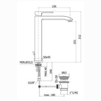 Miscelatore lavabo con scarico clic-clac serie Level codice LES081KCR Cromo Paffoni