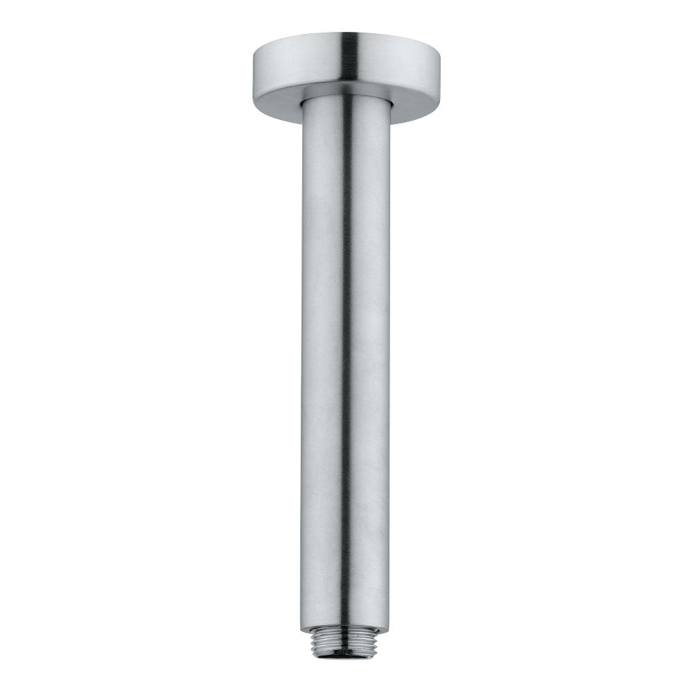 Braccio doccia a soffitto  lungo 30 cm in acciaio inox 316L effetto spazzolato