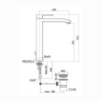 Miscelatore lavabo serie Level codice LES085CR Cromo Paffoni