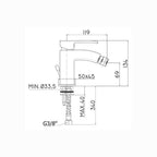 Miscelatore bidet  senza scarico serie Level codice LES131CR Cromo Paffoni