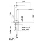 Miscelatore lavabo Paffoni Tango senza scarico con aeratore M24x1 finitura Nero Opaco
