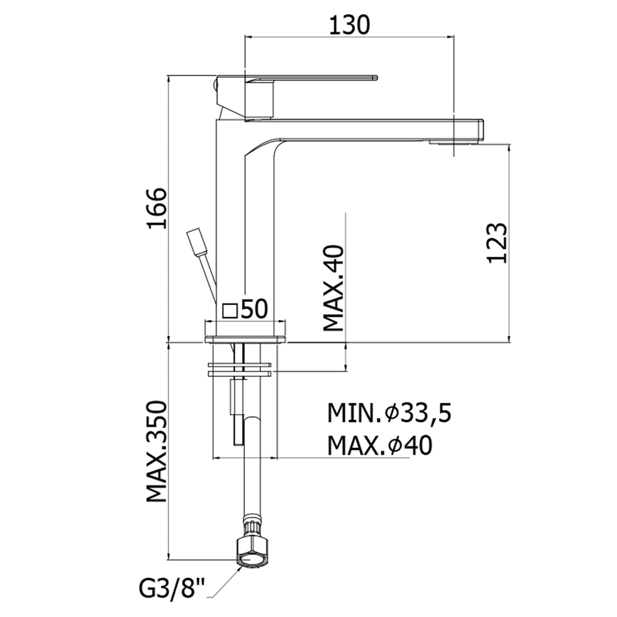 Miscelatore lavabo Paffoni Tango senza scarico con aeratore M24x1 finitura Nero Opaco