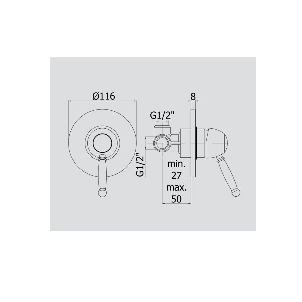 Miscelatore incasso doccia serie Giorgia modello GI010CRC cromato bianco ral Paffoni
