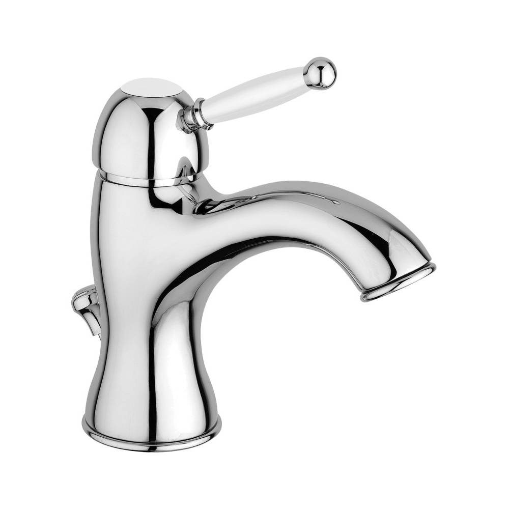 Miscelatore lavabo con scarico serie Giorgia modello GI075CR cromato e bianco ral Paffoni