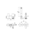 Miscelatore incasso lavabo Paffoni serie Tilt - l. 150 mm- Nero Opaco