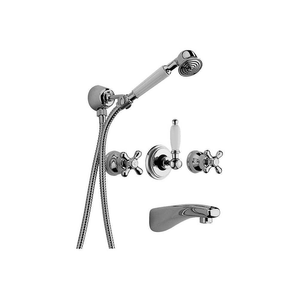 Gruppo incasso vasca/doccia con doccetta serie IRIS modello IRV001CR cromato Paffoni