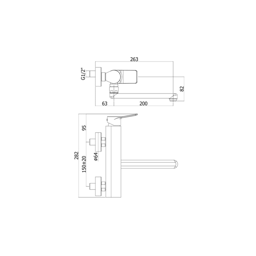 Miscelatore lavello a muro Paffoni serie Tilt - Nero Opaco