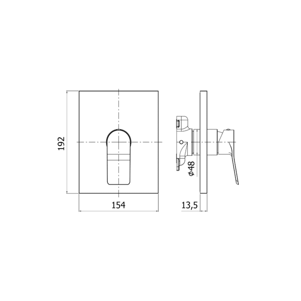 Set esterno miscelatore incasso doccia a 1 uscita Paffoni serie Tilt - Cromato