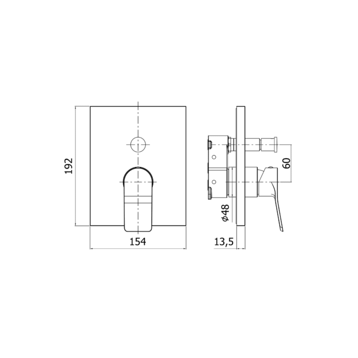 Set esterno miscelatore incasso doccia a 2 uscite Paffoni serie Tilt - Cromato